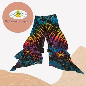 KATHMANDU IMPORTS FESTIVAL TIE DYE FLARE YOGA PANTS SIZE M